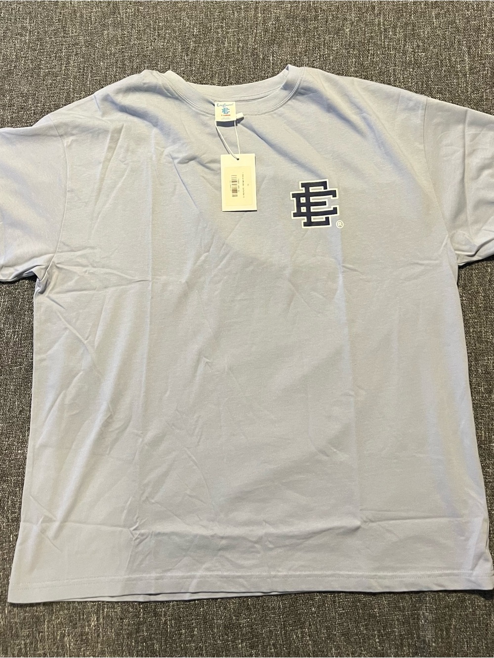 Eric Emanuel Light Blue Short Sleeve Tee with Chest EE Logo